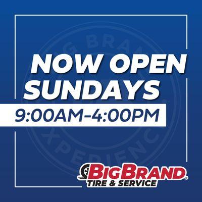 We are now open Sundays!