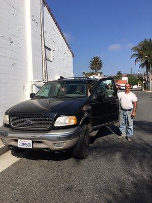 Robert and his new work truck, an 02' F-150 for his ladders and equipment. We can accommodate fleet sales customers!