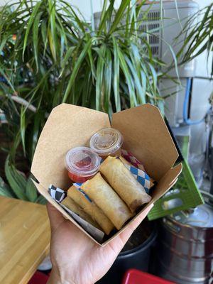 6 pc lumpia + Housemade Soy Calamansi Sauce & Sweet chili sauce included