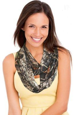 Mossy Oak Break Up Licensed Camouflage Infinity Scarf in Silky Polyester