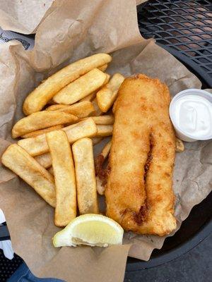 Fish and chips with fries