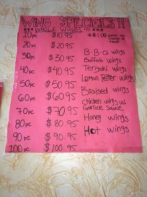 Wing specials