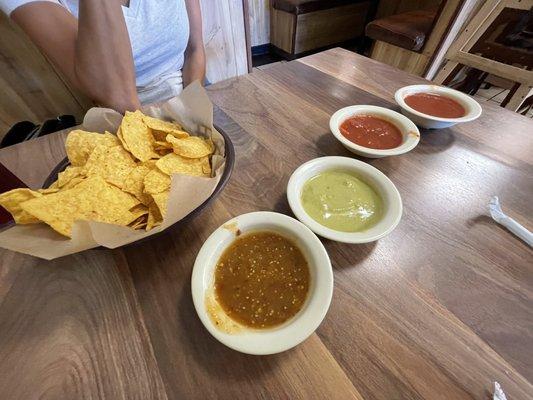 Ask for the spicy salsa!  Tomatillo is great!