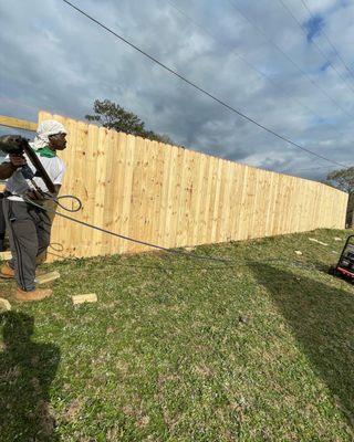 Fence installation. That is Scottie Mcdowell my dad who taught me this trade. He has been in this trade for 35 years plus.