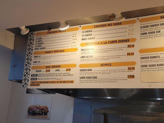 Menu updated 09 22