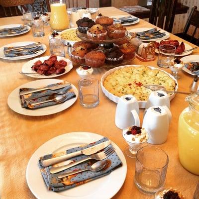 Breakfast is served family style in our dining room.