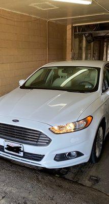 My car completely spot-less out of the hand-wash tunnel.