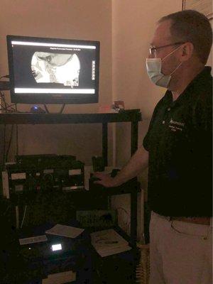 This is Dr Lasko interpreting images from  the motion x-ray machine