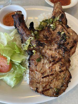 Pork chop rice platter