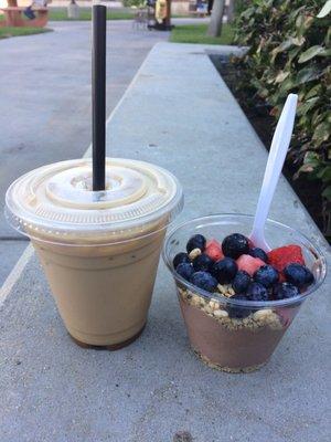 Iced carmelatto and parfait with homemade cashew yogurt. So good!