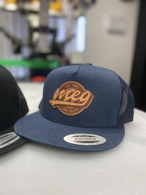 Leather patch hats