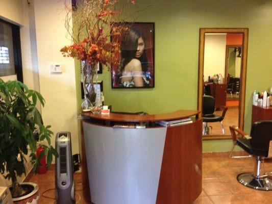 front desk of shaliel beauty salon