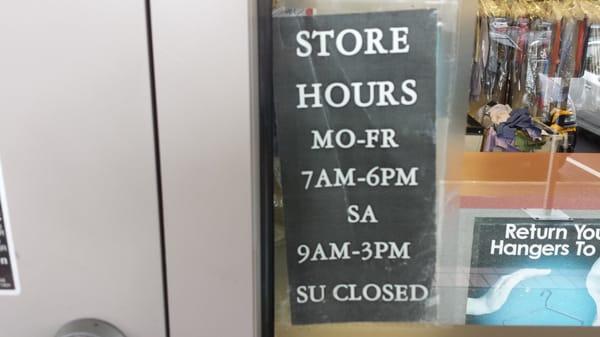 Store hours