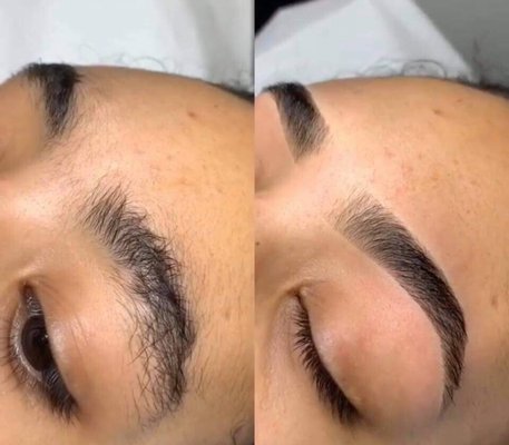 Eyebrows Threading done before and after Perfectly By Sunita.