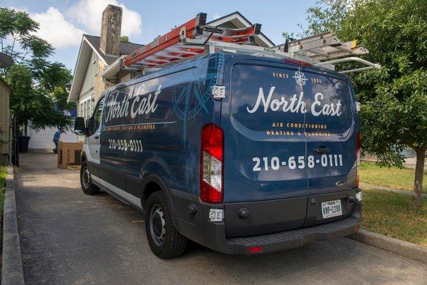 North East Air Conditioning, Heating & Plumbing's service van. If you see us out around town, say hi!