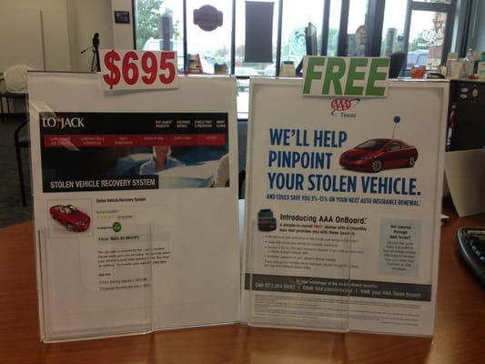 FREE stolen vehicle recovery with AAA insurance VS $700 that LoJack charges!