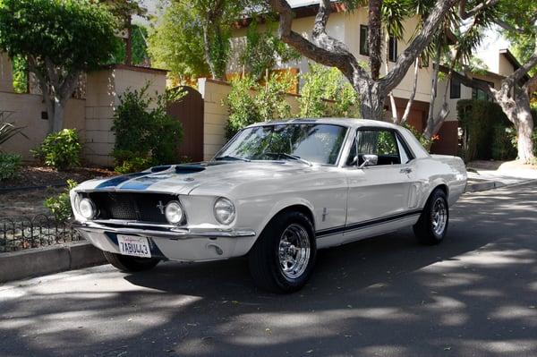 My 1967 Ford Mustang. Color change, shelby stripes, body work, all done by Maaco Puyallup. A++ Job!