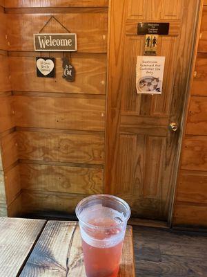 Indoor seating, nice decorations and signs