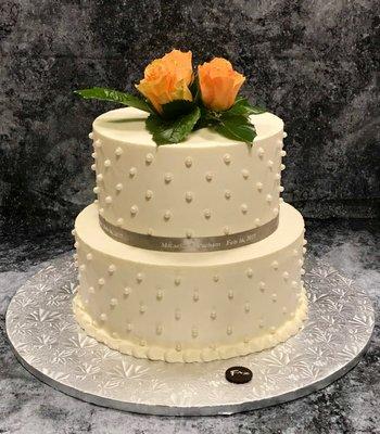 Pearly Buttercream Wedding Cake.