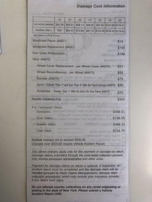The doc they presented as a legal doc saying that we had to pay to replace the windshield. Chip repair is the 1st thing on the options list