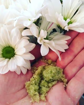 Our house made Green Tea Matcha Mint Scrub