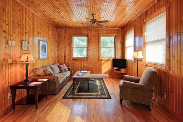 Living room inside a cottage