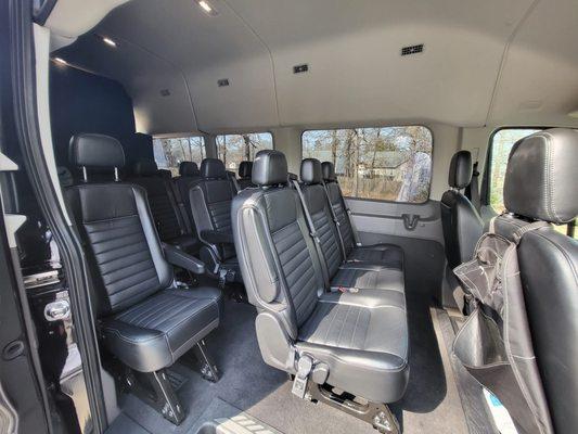 Clean and spacious van for you and your whole group to fit in!