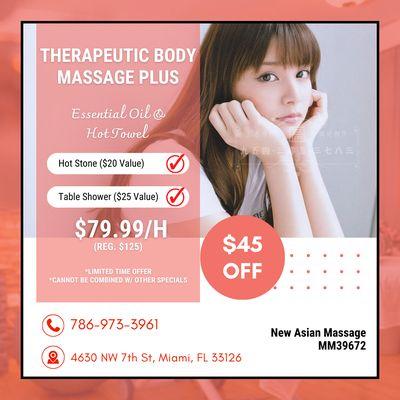 New Asian Massage
 MM39672
 Call us at 786-973-3961