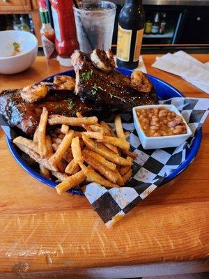 Full rack of ribs. Plenty of food for now and later.