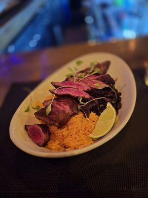 Steak w/ rice and beans