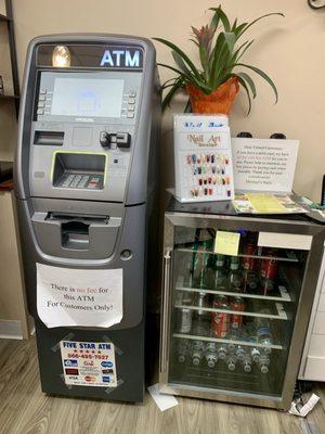 ATM machine and cool beverages