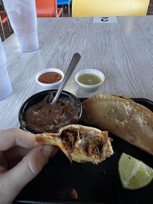 Cheese birria empanada