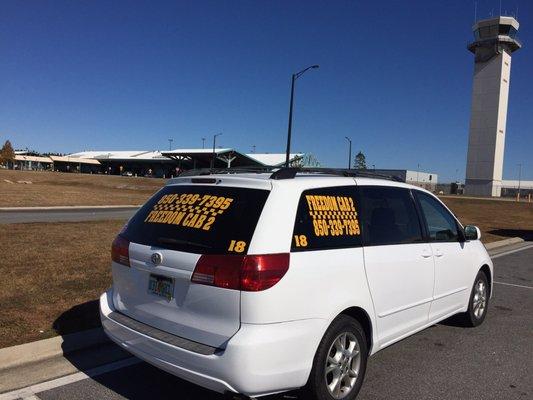 At the Panama City Beach Airport (ECP).