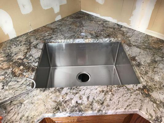 Sink cut too far back