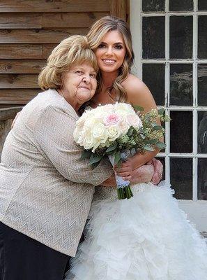 Brittney and Georgia. Wedding bouquet of garden roses. The fragrant of the roses was so wonderful.