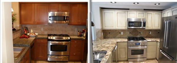 Before of the standard color and After of the new painted and glazed color.