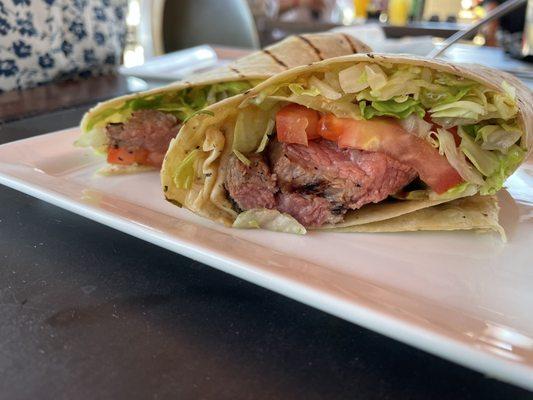 Churrasco steak wrap was excellent, and the string fries were bomb!