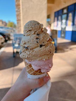 Coffee chocolate chips and strawberry!