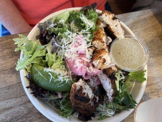 Bowl with red drum fish