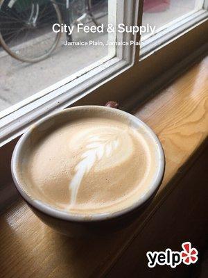 Vanilla latte- get it for there and you get a wonderful mug to sip, and relax on their wooden benches:)  Made by Elliott the barista