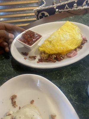 Everything omelet...loaded with meat