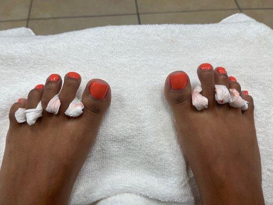 Pleased with my pedicure. They're sweet and take good care of you here!