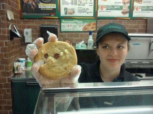 Brittany and the Raspberry Cheesecake cookie!