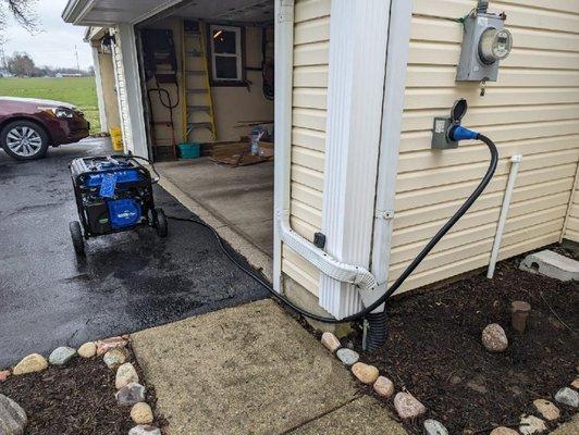 Portable generator inlet