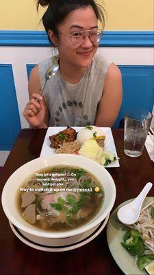 72. Combination Broken Rice with Pork Chop   And I had the pho combo