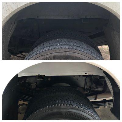 Before and after Wheel well