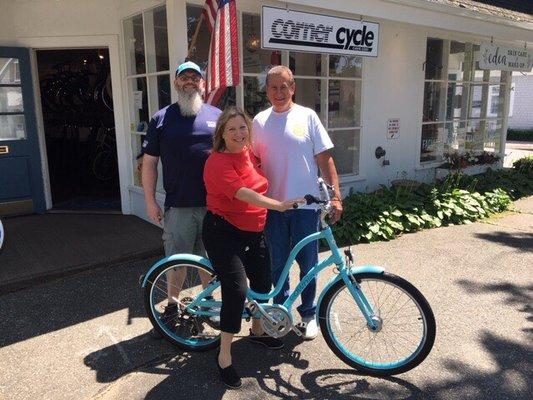 Todd Nutter - Sales and bike technician Corner Cycle Osterville  Judith & David...happy customers!!