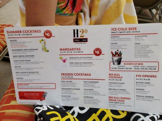 Drink menu