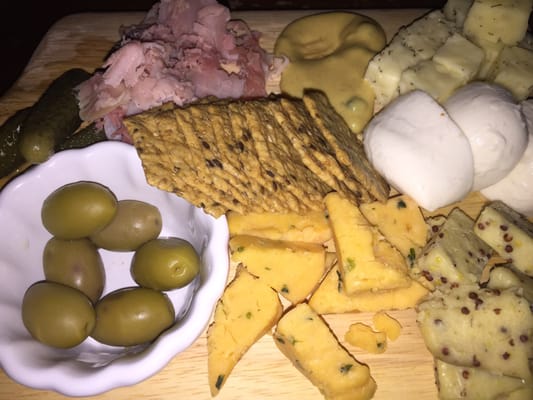 Twin forks charcuterie board- more cheese than meat