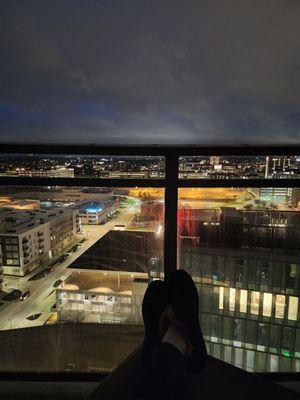 Nighttime balcony view!